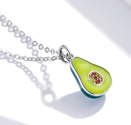 1.1x0.8cm 5A 17,7“ Peervormige Tegenhanger Sterling Silver Jewelry Necklaces 2.9g