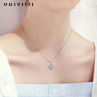 210mm 0.15oz 14k Gouden de Tegenhangerodm van Halfedelsteencrystal necklace festival silver heart