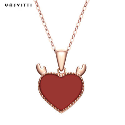 3gram 15.7in van de de Hertengeweitak van Sterling Silver Heart Pendant Necklace In het Harthalsband