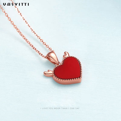 3gram 15.7in van de de Hertengeweitak van Sterling Silver Heart Pendant Necklace In het Harthalsband
