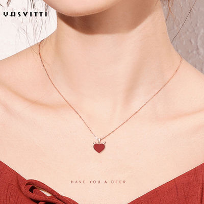3gram 15.7in van de de Hertengeweitak van Sterling Silver Heart Pendant Necklace In het Harthalsband