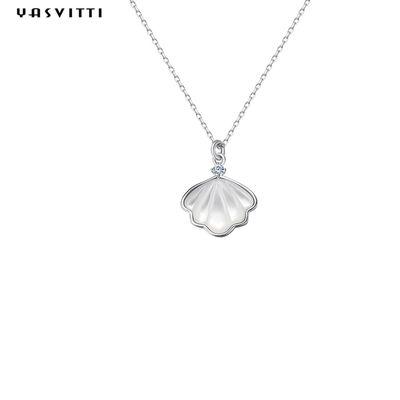 Parel Shell Natural Clavicle Chain Necklace 925 Sterling Silver Necklace