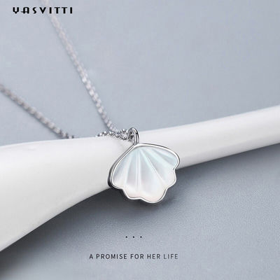 Parel Shell Natural Clavicle Chain Necklace 925 Sterling Silver Necklace