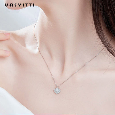 Parel Shell Natural Clavicle Chain Necklace 925 Sterling Silver Necklace