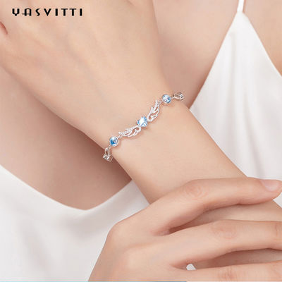 6.2g 0.21m Sterling Silver Jewelry Bracelets Inlaid Geometrische 925 Blauw Topaz Bracelet