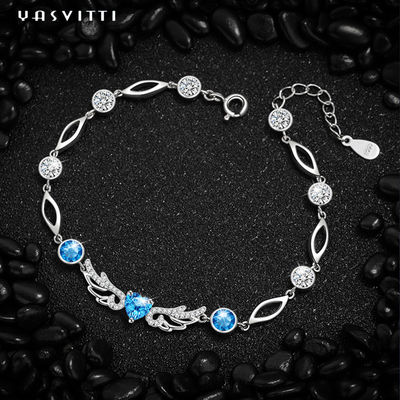 6.2g 0.21m Sterling Silver Jewelry Bracelets Inlaid Geometrische 925 Blauw Topaz Bracelet
