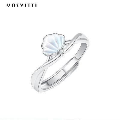 0.14cm 1.8g Sterling Silver Jewelry Rings Shell Gevormde Partij 925 Zilveren Ring