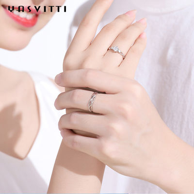 0.21cm 0.071oz Sterling Silver Jewelry Rings ODM de Verlovingsring van Bergkristalzircon
