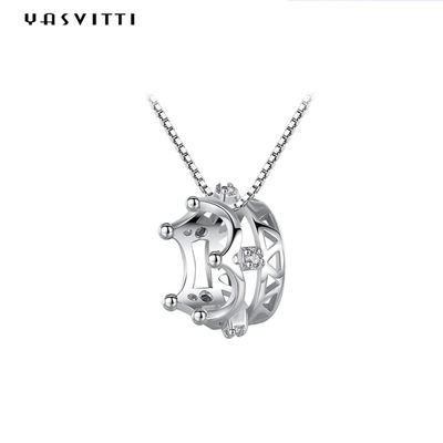 6.3in 3 Halsband van de de Kroontegenhanger van Gramsterling silver jewelry necklaces 5A de Kubieke Zircon
