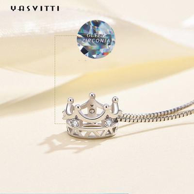 6.3in 3 Halsband van de de Kroontegenhanger van Gramsterling silver jewelry necklaces 5A de Kubieke Zircon
