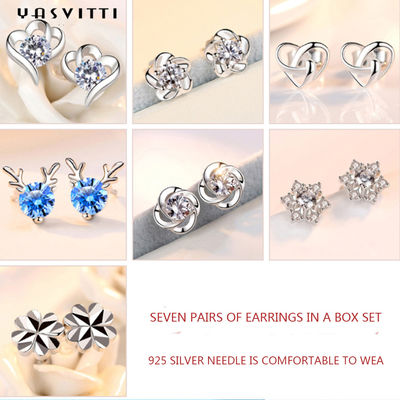 92.5% 1.5g-SGS van Geweitaksterling silver jewelry sets de Vastgestelde Blauwe Geweitak van de Liefdeoorring
