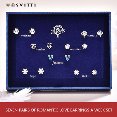 92.5% 1.5g-SGS van Geweitaksterling silver jewelry sets de Vastgestelde Blauwe Geweitak van de Liefdeoorring