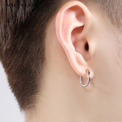 de Oorringen van de het Roestvrije staalhoepel van de Mensen van 0.07oz 0.12cm Sterling Silver Jewelry Earrings 316L