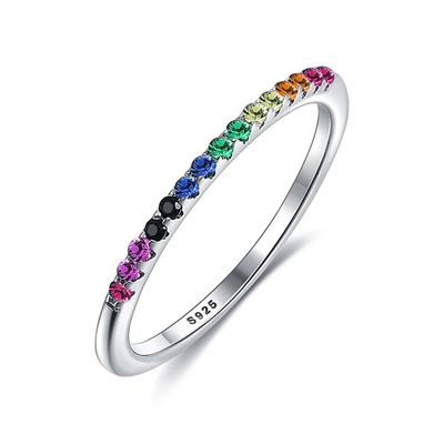 21.1mm 1.2g Sterling Silver Jewelry Rings ODM de Loodvrije Ring van de Regenboogkleur