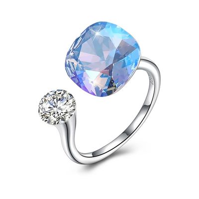 3,43 Gram 0.5cm Sterling Silver Jewelry Sets 925 Graduatie Open Band Diamond Ring