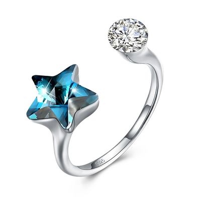10x17mm 3.23g 925 Sterling Silver Rings Platinum Plated SGS van Sterdiamond ring