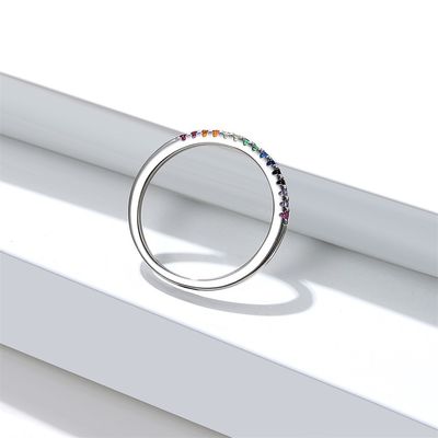 21.1mm 1.2g Sterling Silver Jewelry Rings ODM de Loodvrije Ring van de Regenboogkleur