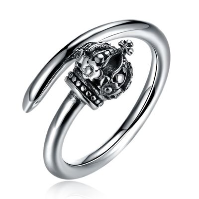 Ringen van de Overeenkomstenring hypoallergenic cluster real silver van 1.39g 17.3mm de Kroon Gestalte gegeven