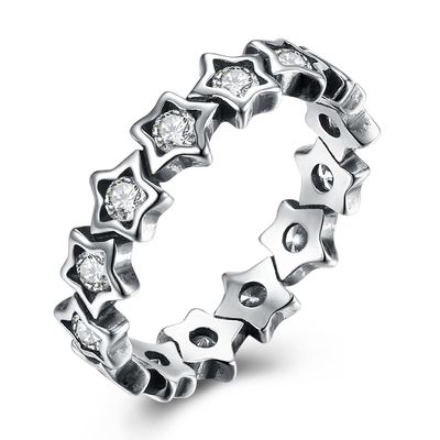 925 Sterling Silver Rings Paved Cubic Zircon de Moederdaggift van Ring For Women Silver Jewelry van de Stervinger