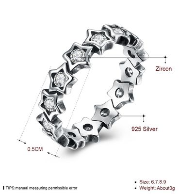 925 Sterling Silver Rings Paved Cubic Zircon de Moederdaggift van Ring For Women Silver Jewelry van de Stervinger