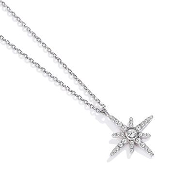 3x2cm Sterling Silver Necklace Chains AAAAA CZ Witgoud Geplateerde Halsband