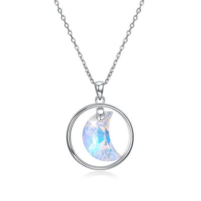 ODM 3.3g 2.8cm Sterling Silver Jewelry Necklaces de Kettingshalsband van het Maansleutelbeen