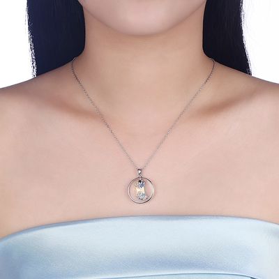 ODM 3.3g 2.8cm Sterling Silver Jewelry Necklaces de Kettingshalsband van het Maansleutelbeen