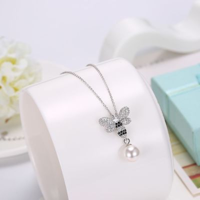 Manierodm Vlinderkristal 0.27in Parel 3.93g Sterling Silver Jewelry Necklaces