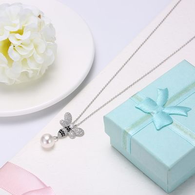 Manierodm Vlinderkristal 0.27in Parel 3.93g Sterling Silver Jewelry Necklaces