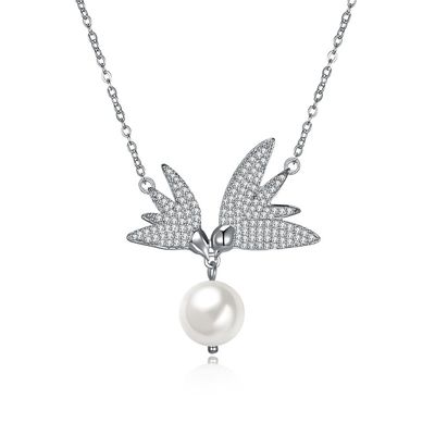 10mm Zoetwaterparelvlinder 14,7“ 6.1g-Ketting Sterling Silver Jewelry Necklaces