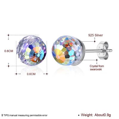 0.6X0.6cm 0,9 van de de Balnagel van Gramsterling silver jewelry earrings birthstone de Oorringssgs