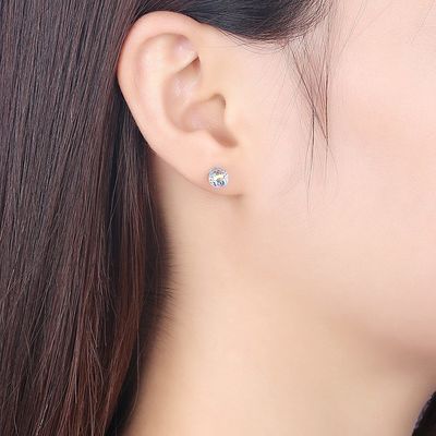 0.6X0.6cm 0,9 van de de Balnagel van Gramsterling silver jewelry earrings birthstone de Oorringssgs