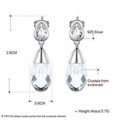 0.2oz Oorringen van de het Waterdaling van Sterling Silver Jewelry Earrings 14k de Goud Geplateerde