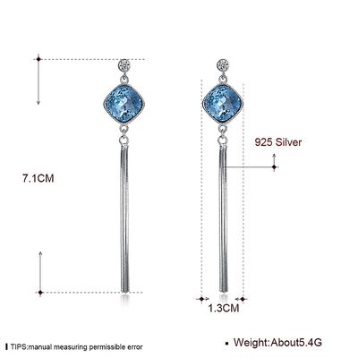 7.1cm 0.19oz Sterling Silver Jewelry Earrings Unisex de Oorringssgs van de Leeswijzerdaling