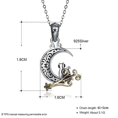 5,1 Gram 19mm SGS van Maancat necklace Partijdames Sterling Silver Necklaces