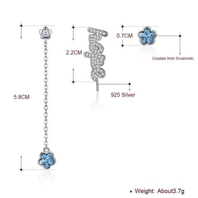 2.3in 3.7g van de de Oorringen de Unisex-Legering van de Leeswijzerdaling Daling Diamond Flower Earrings