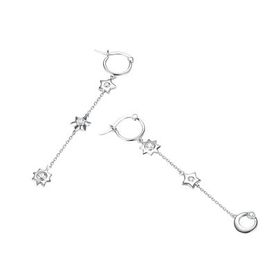 van de de Sterlegering van 1.75g 3.7in Sterling Silver Jewelry Earrings Moon SGS van de Dalingsoorringen