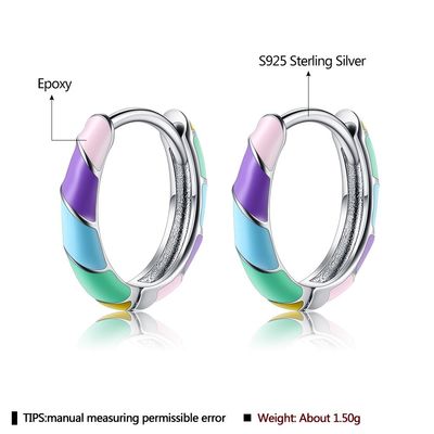 2.5x20mm ODM van de Hoepeloorringen van 1 Gramsterling silver jewelry earrings S925 Kleurrijke