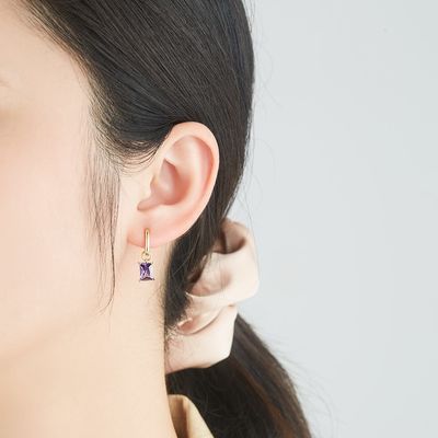 0.67in 2.2g Sterling Silver Jewelry plaatsen Platina Geplateerd CZ Zilveren Naaldoorringen
