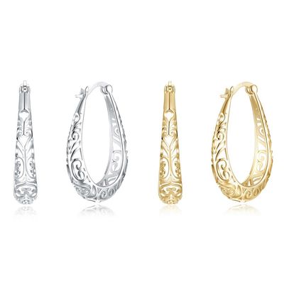 3x2.1cm de Zilveren Oorring Licht Goud Opgepoetst Sterling Platinum Plated van het Legeringsmetaal