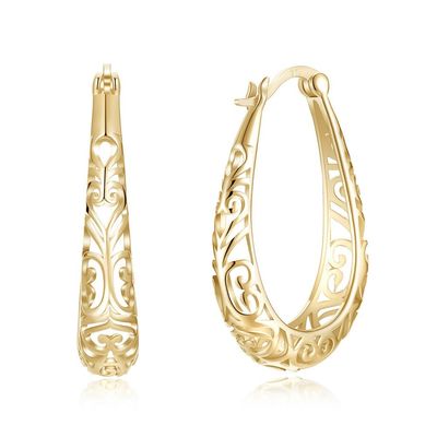 3x2.1cm de Zilveren Oorring Licht Goud Opgepoetst Sterling Platinum Plated van het Legeringsmetaal