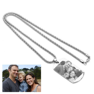 van de het Beeldtegenhanger van 3gram 1.96in Gepersonaliseerde van het de Halsbandroestvrije staal OEM van de de Fotohalsband