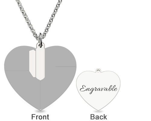 0.88in ODM van 3 Zilveren Halsbandensterling silver photo engraved necklace van de Gramdouane