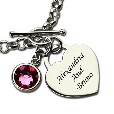 0.72X0.6in 0.7oz Sterling Silver Personalized Bracelet Stainless Zilveren S925 Hart Gevormde Armbanden
