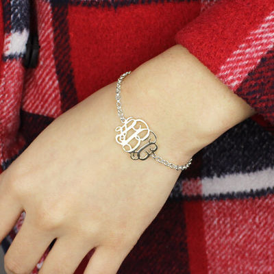 7.48in 0.42oz Sterling Silver Personalized Name Bracelets Zilveren de Armbandodm van de Naamplaat
