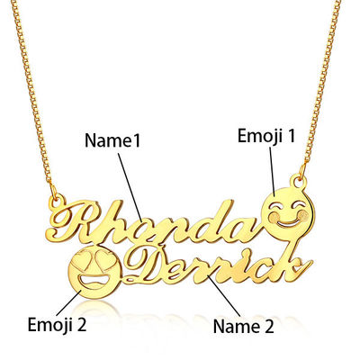 1.8ft 0.07oz Emoji de Gouden Halsband van de Halsbands925 Herdenkings Aanvankelijke Naam