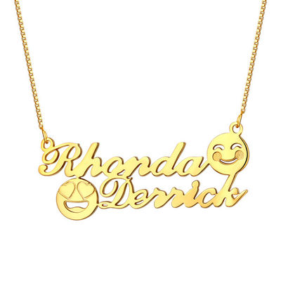 1.8ft 0.07oz Emoji de Gouden Halsband van de Halsbands925 Herdenkings Aanvankelijke Naam