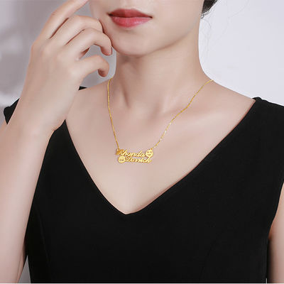 1.8ft 0.07oz Emoji de Gouden Halsband van de Halsbands925 Herdenkings Aanvankelijke Naam