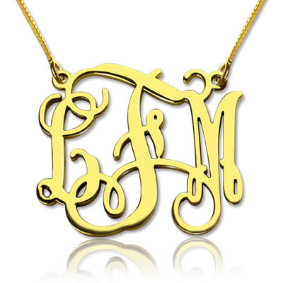 1.8ft plateerde het 0.07oz Gepersonaliseerde Goud van de Monogramhalsband Drie SGS van de Brievenhalsband