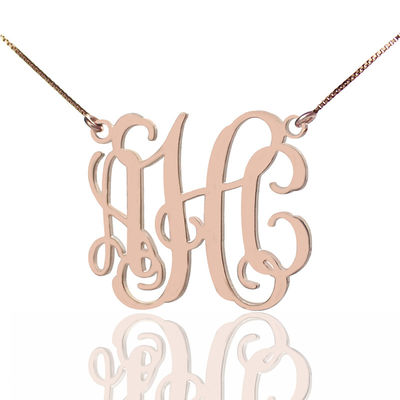 1.8ft plateerde het 0.07oz Gepersonaliseerde Goud van de Monogramhalsband Drie SGS van de Brievenhalsband